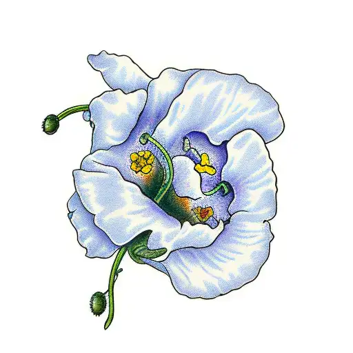 capricorn mums sweet peas morning glory poppy tattoo design idea
