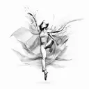 Movement Dance Freedom Fluidity tattoo design idea