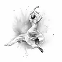 Movement Dance Freedom Fluidity tattoo design idea