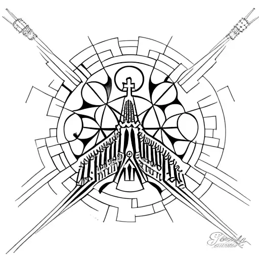 sagrada familia barcelona tattoo design idea