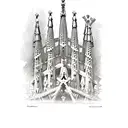 sagrada familia barcelona outline tattoo design idea