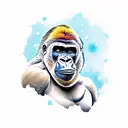 gorilla under Virgo stars tattoo design idea