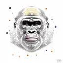 gorilla under Virgo stars tattoo design idea