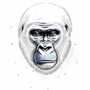 gorilla under Virgo stars tattoo design idea