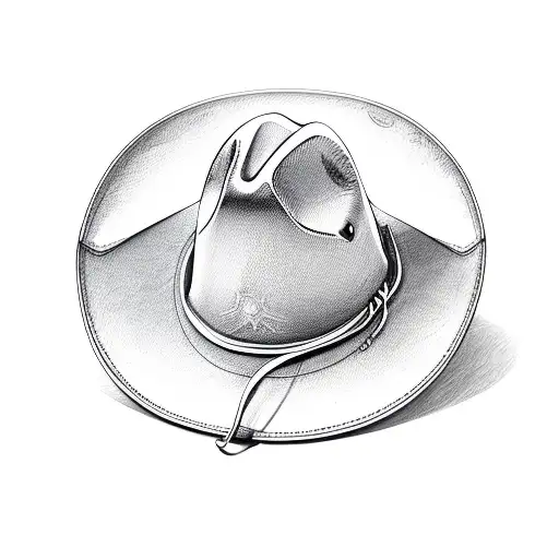 cowboy hat on top of a diary with a leather cover tattoo design idea