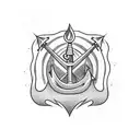 Ocean Wave Boat Anchor tattoo design idea