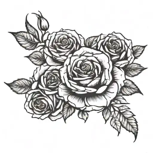 a tattoo on the left forearm, several roses entwine the forearm, with a few discreet thorns. At the wrist an impression  tattoo design idea