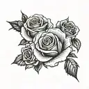 a tattoo on the left forearm, several roses entwine the forearm, with a few discreet thorns. At the wrist an impression  tattoo design idea