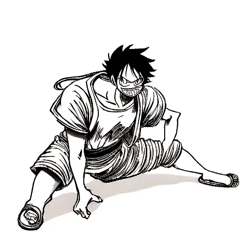 Luffy badass tattoo design idea