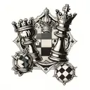 chess and math themed tatoo tattoo design idea