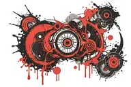 trash polka itachi sharingan tattoo design idea