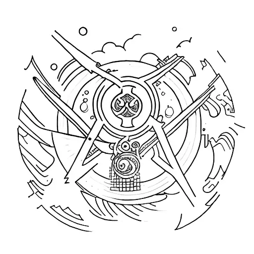 A creative tattoo design combining the concept of Kairos (opportune moment) and the god Chronos from Greek mythology tattoo design idea