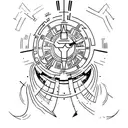 A creative tattoo design combining the concept of Kairos (opportune moment) and the god Chronos from Greek mythology tattoo design idea