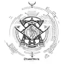 A creative tattoo design combining the concept of Kairos (opportune moment) and the god Chronos from Greek mythology tattoo design idea