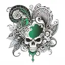 308 with a green heart  tattoo design idea