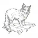 black cat and a border collie tattoo design idea