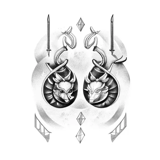 Gemini Sagittarius Pisces  tattoo design idea