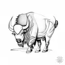 buffalo with guitar tattoo design idea