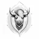 buffalo with guitar tattoo design idea