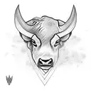 buffalo with guitar tattoo design idea