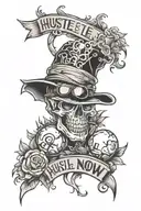 hustle now ball later tattoo design idea