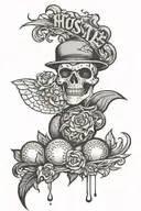 hustle now ball later tattoo design idea