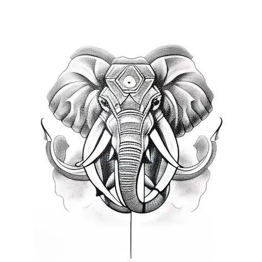 indra y su elefante tricéfalo tattoo design idea