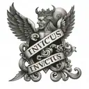 Invictus text tattoo design idea