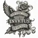 Invictus text tattoo design idea