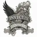 Invictus text tattoo design idea