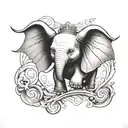 gothic dumbo tattoo design idea