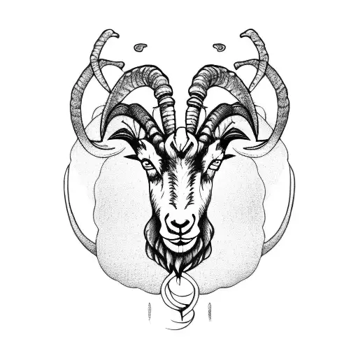 Capricorn goat tattoo design idea