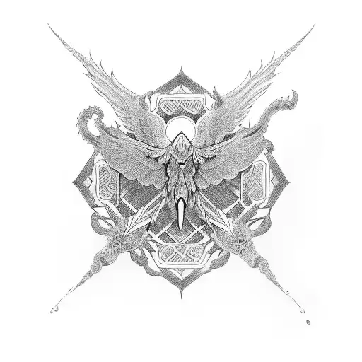 An intricate blackwork tattoo of minha vo que faleceu's favorite prayer verse tattoo design idea