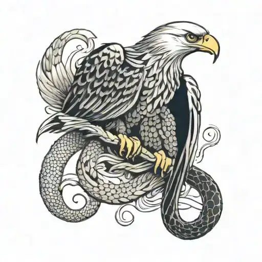 eagle and snake tattoo design idea