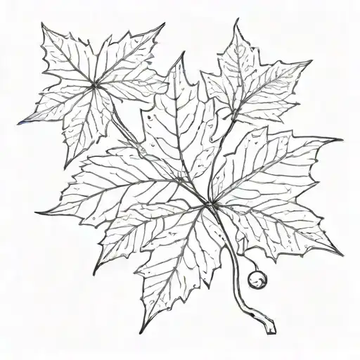 sycamore leaf and seed pods tattoo design idea