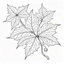 sycamore leaf and seed pods tattoo design idea