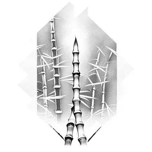 Spine transformed into a bamboo stalk tattoo design idea