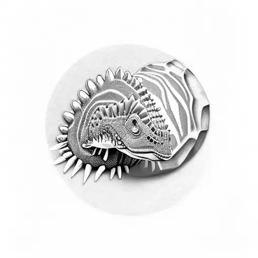 ankylosaurus, bamboo, zebra pattern, spine, pelvis tattoo design idea