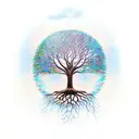 tree of life over top of an elephant tattoo design idea