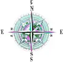 Compass mountains tattoo design idea