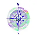 Compass mountains tattoo design idea