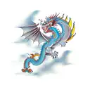 dragon with clouds tattoo design idea