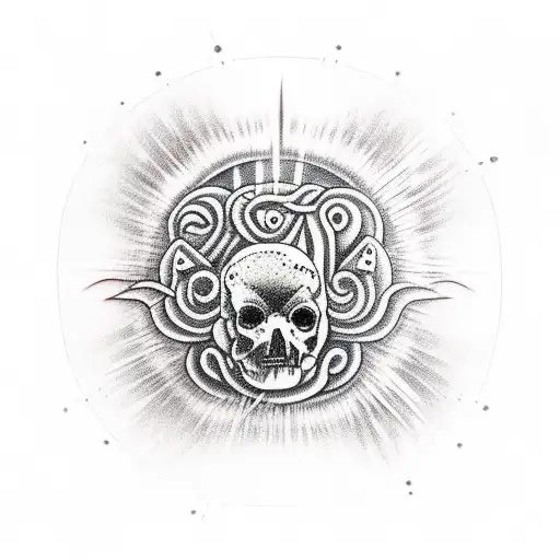 Popocatépetl sleeping lady eternal love tattoo design idea