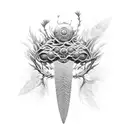 Large blades of grass or seaweed created from the following phrases:  Be more kind Life is beautiful Tickle tickle tickl tattoo design idea