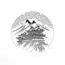 Mountain Scene tattoo design idea