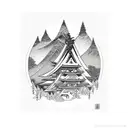 Mountain Scene tattoo design idea