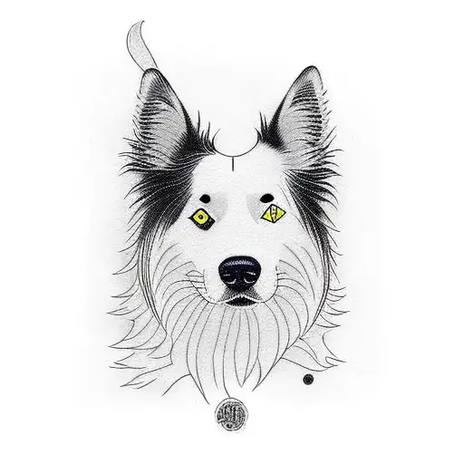 Border Collie fingerprint tattoo design idea