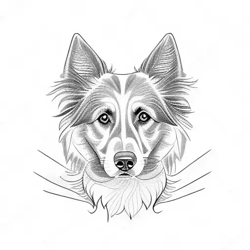 Border Collie fingerprint tattoo design idea