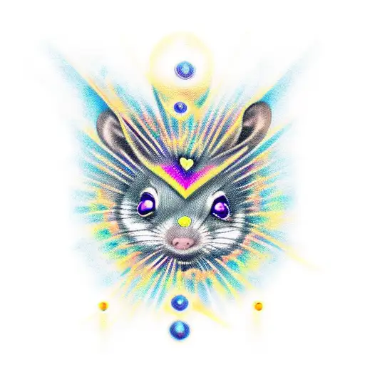 eye rat master chains heart tattoo design idea