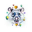 eye rat master chains heart tattoo design idea